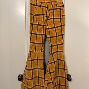 Corduroy plaid bell bottoms